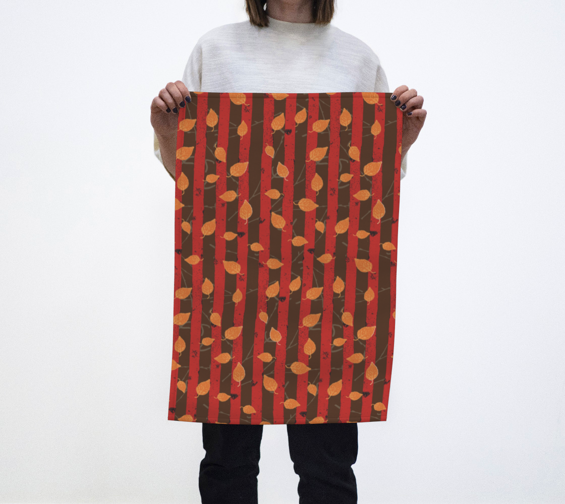 Brave Birch Autumn tea towel