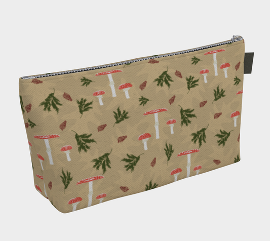 Muted mushroom carryall / makeup bag