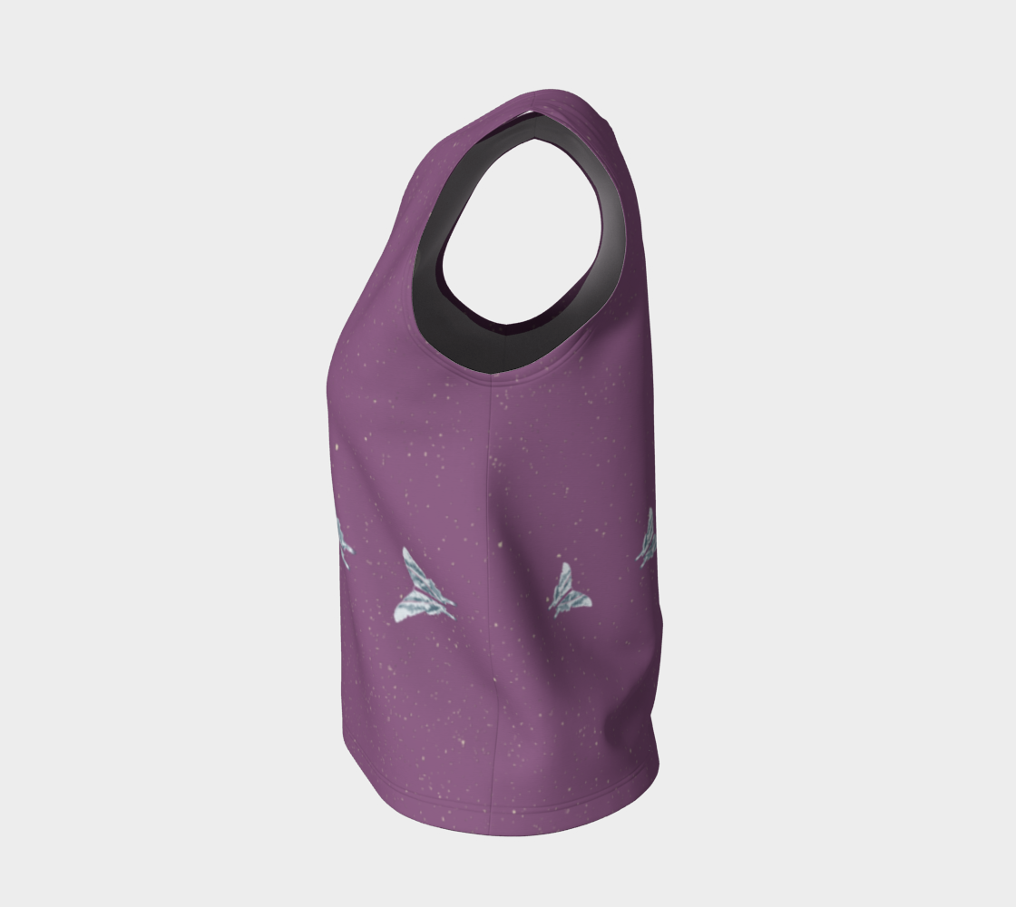 Loose tank purple moth all-over print