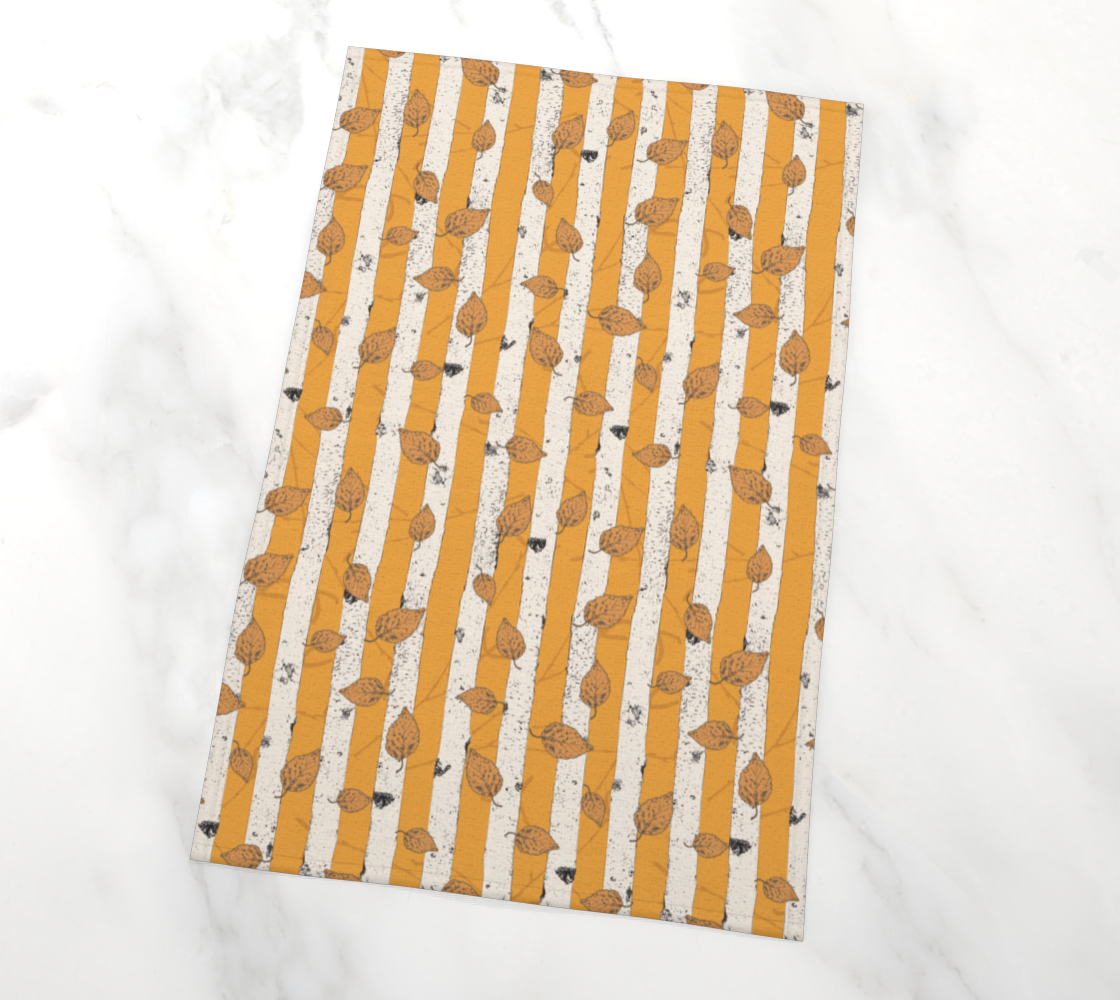 Brave Birch Spring tea towel