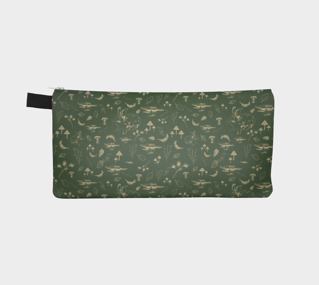 Green mushroom pencil case