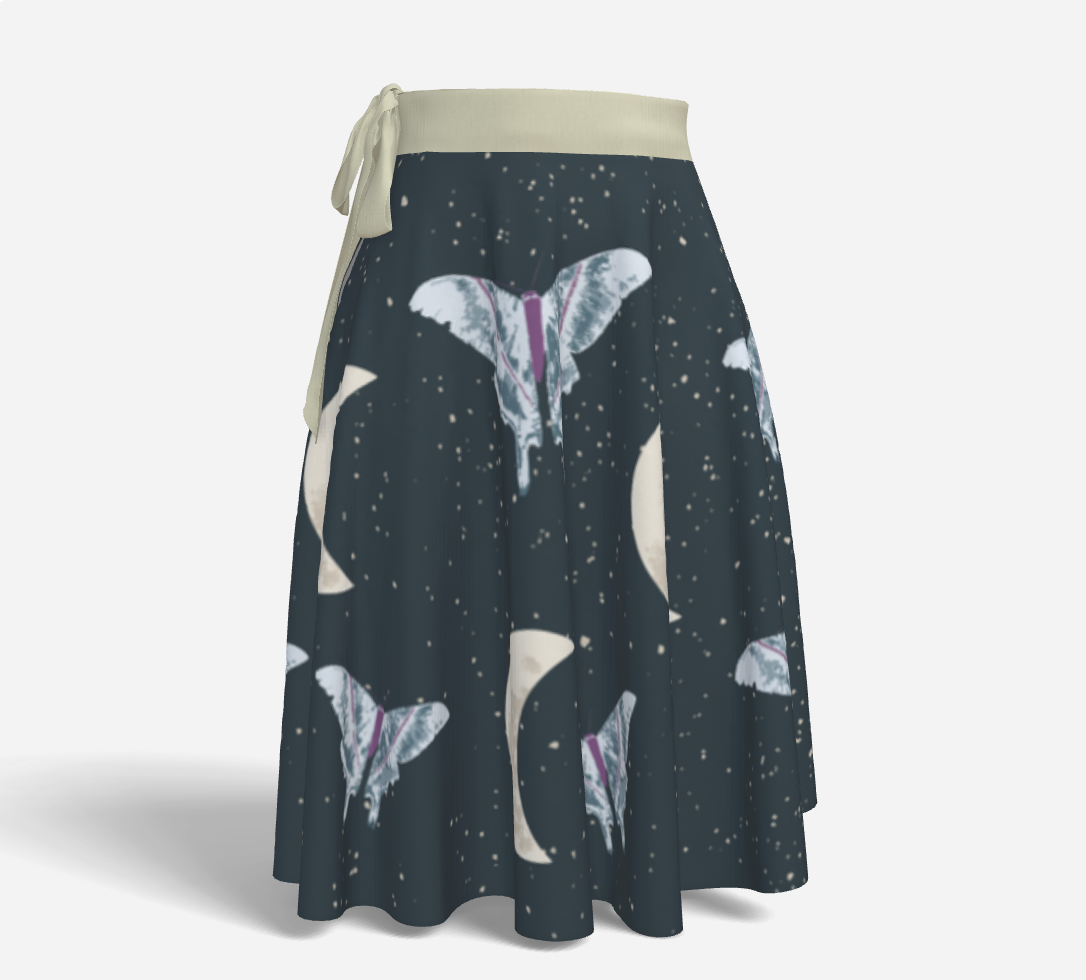 Midnight Moth wrap skirt