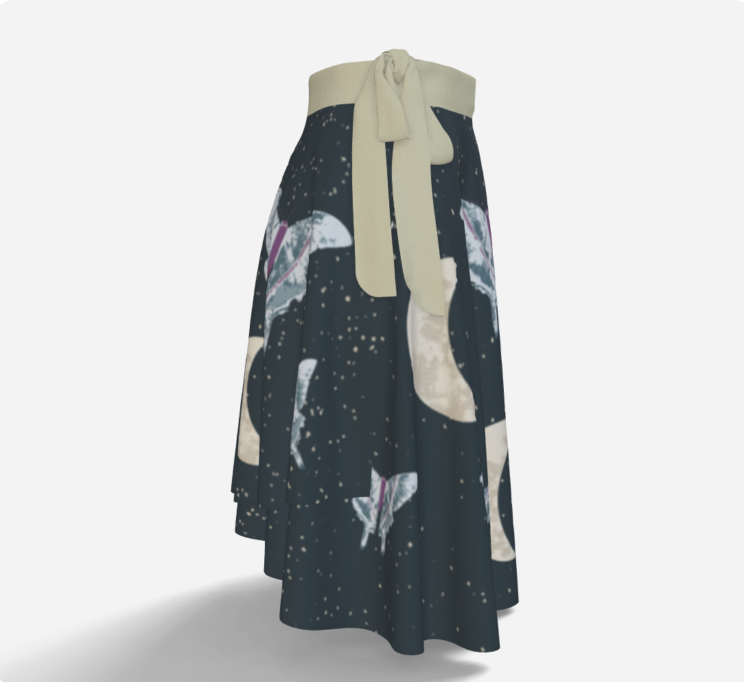 Midnight Moth wrap skirt