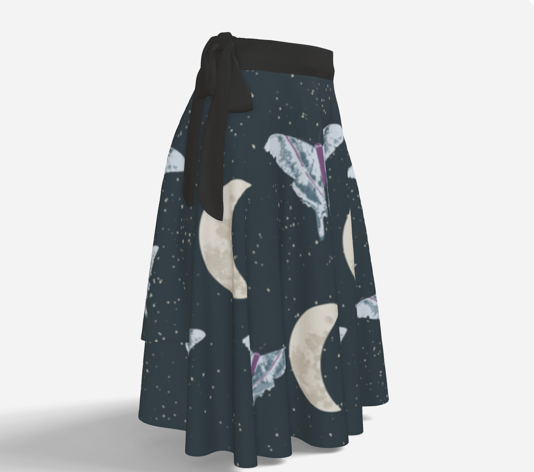 Midnight Moth wrap skirt