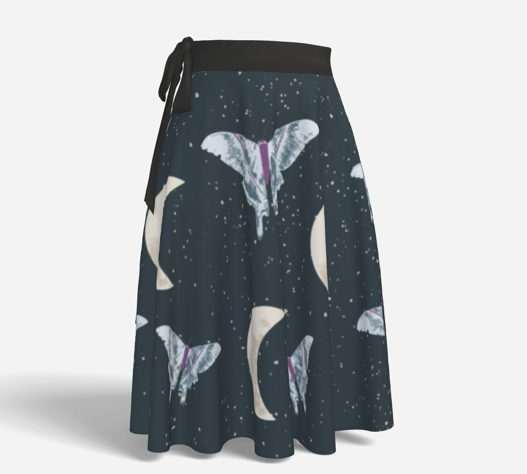 Midnight Moth wrap skirt