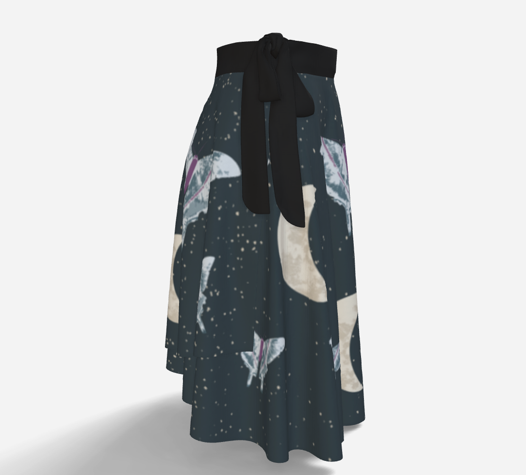 Midnight Moth wrap skirt