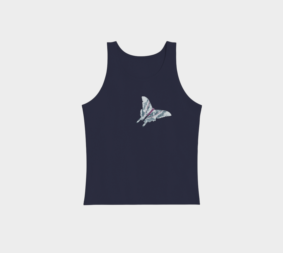 Navy moth unisex tank top