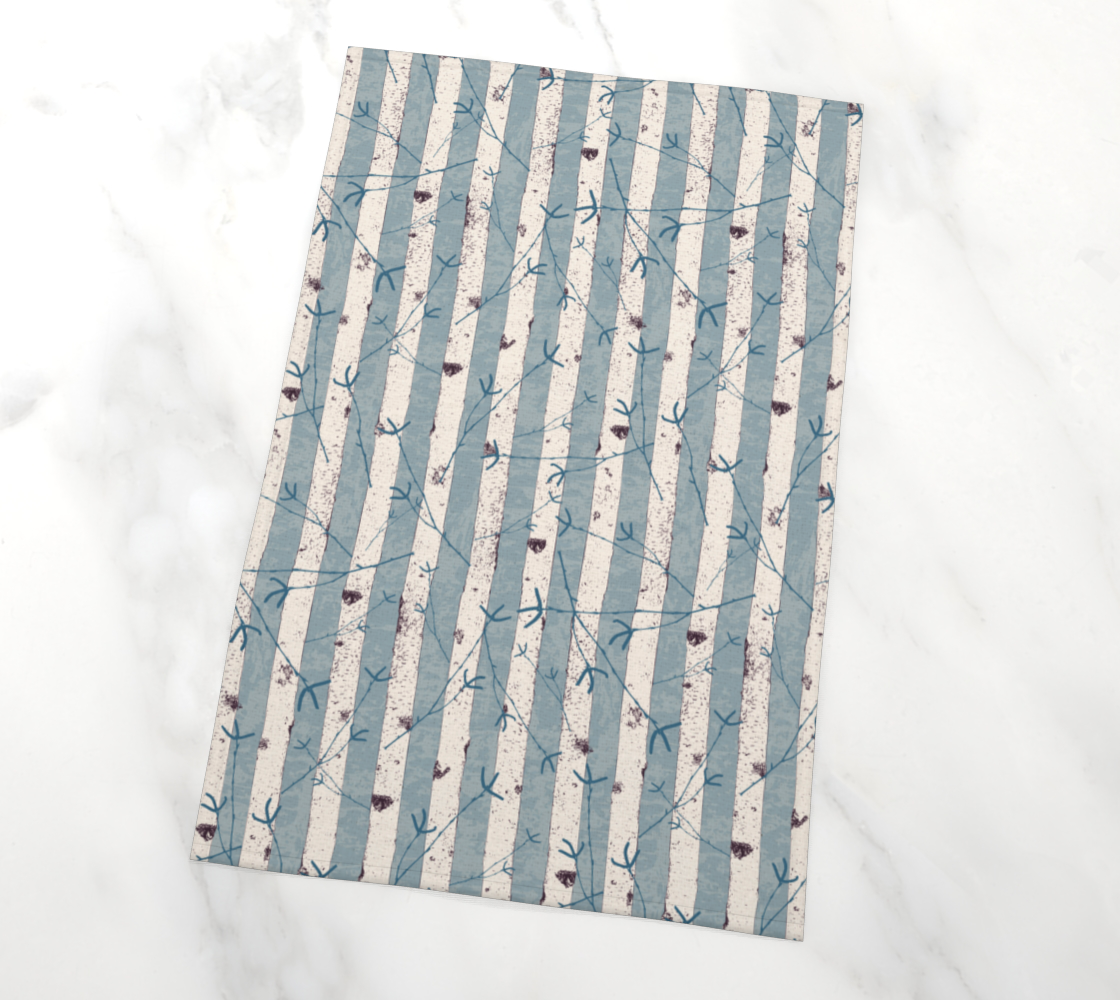 Brave Birch Winter tea towel