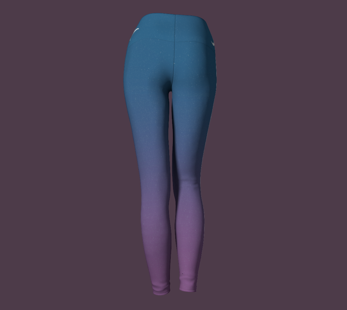 Back of blue and purple gradient yoga leggings