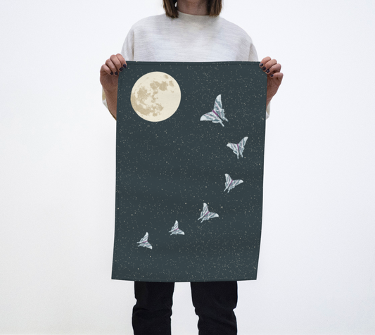 Midnight Moth tea towel