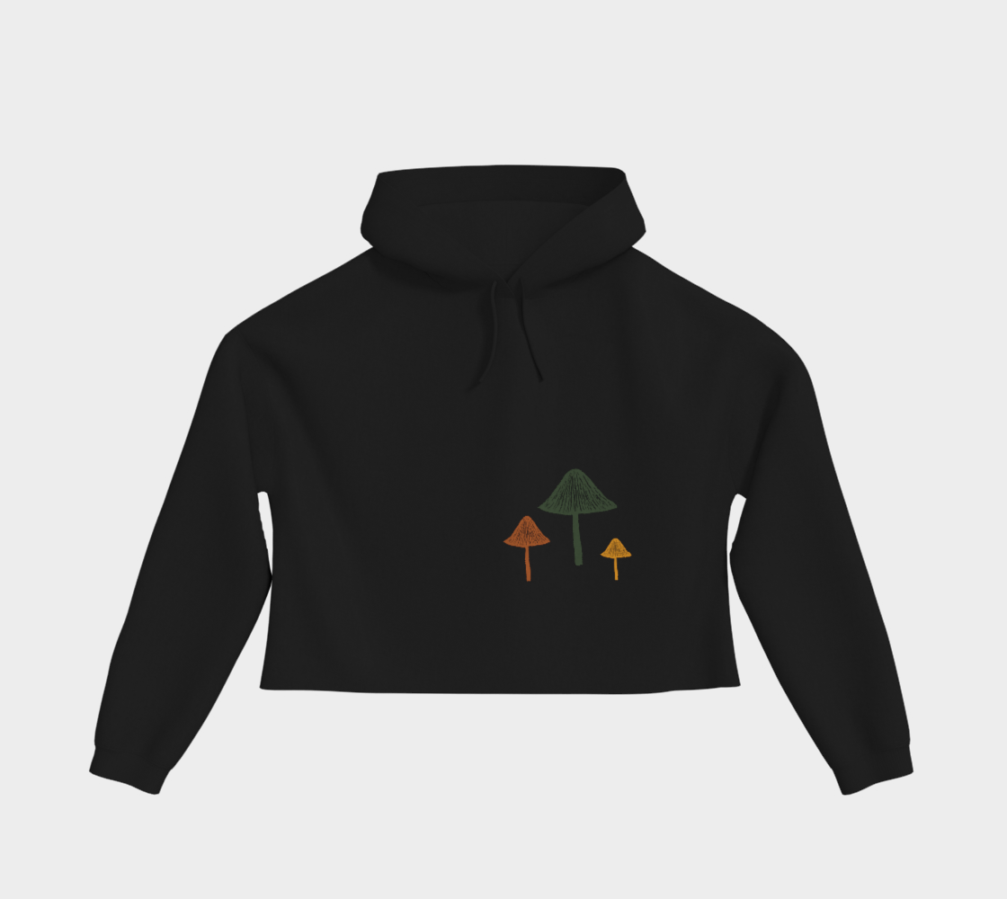 Mushroom trio cropped hoodie