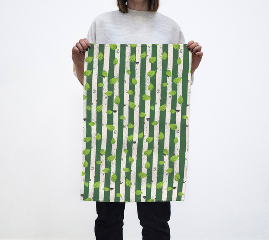 Brave Birch Summer tea towel