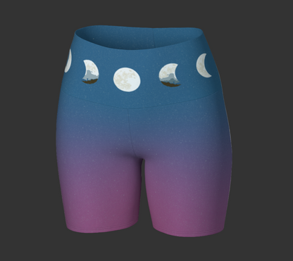 Moon phase yoga shorts