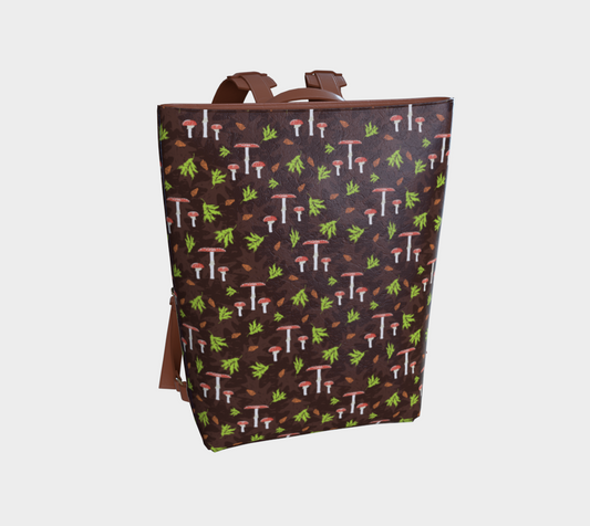 Vegan leather backpack - Mighty Mushroom