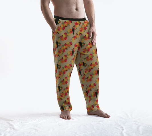 Autumnal woodpecker lounge pants