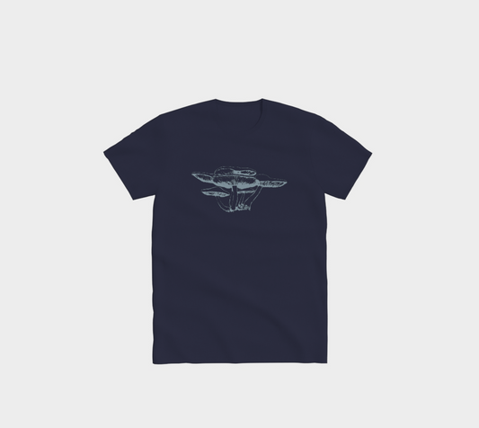 Mushroom cluster t-shirt navy tt