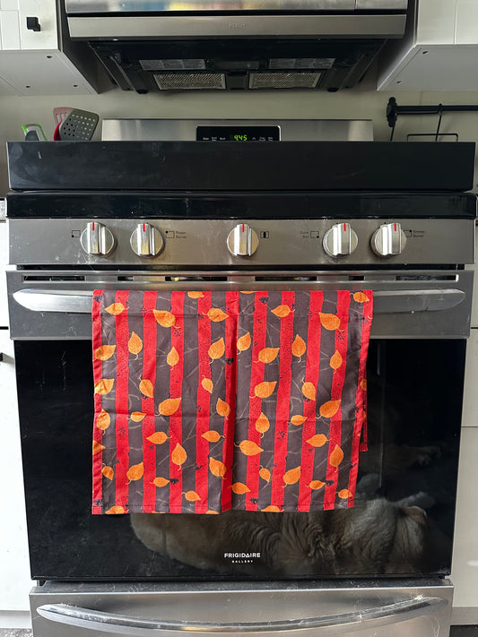 Brave Birch Autumn tea towel