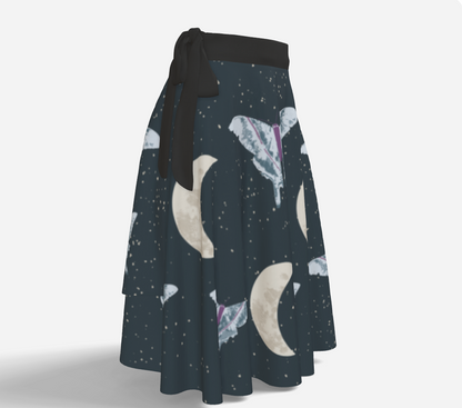 Midnight Moth wrap skirt