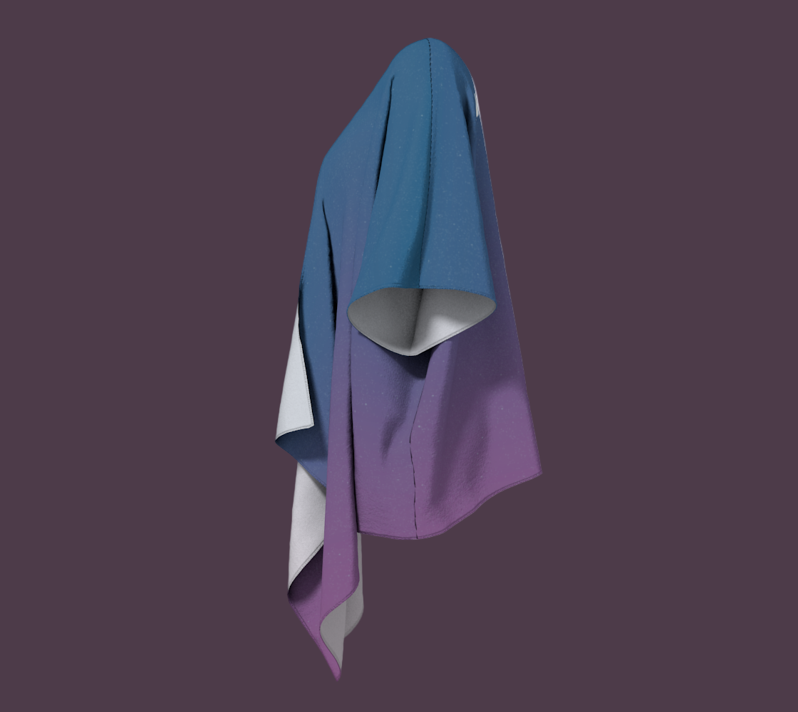 Blue and purple gradient coverall.