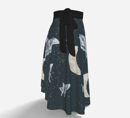 Midnight Moth wrap skirt
