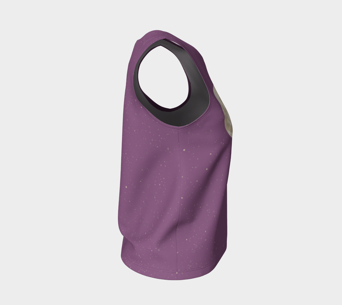 Loose tank purple moth all-over print