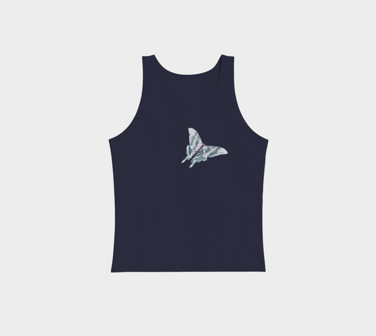 Navy moth unisex tank top