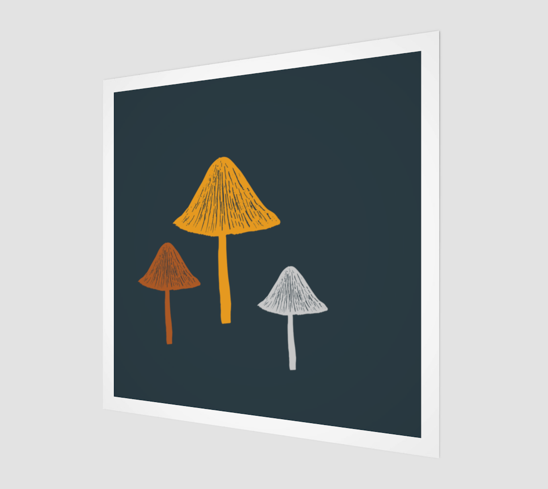 Mushroom trio print
